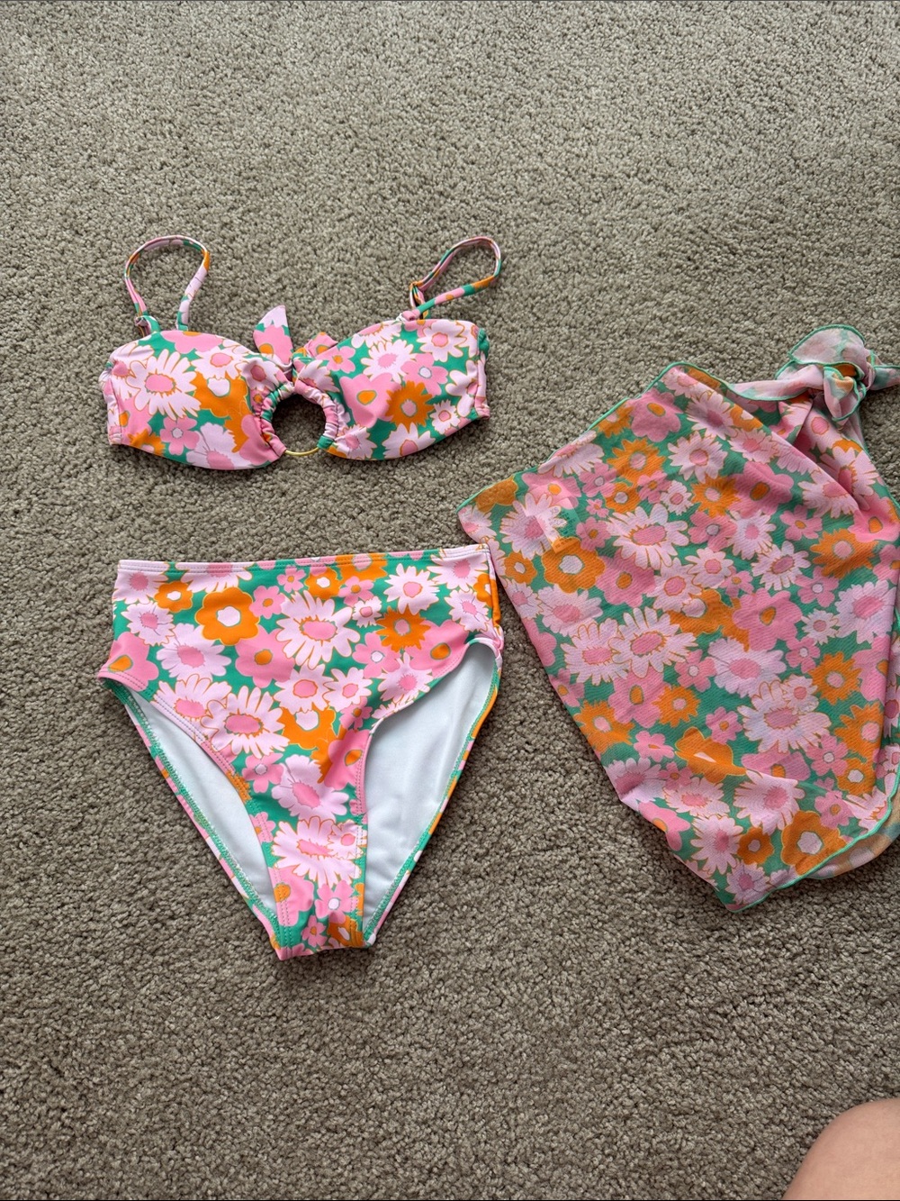 Pink Lily High Waist 2 piece swimsuit